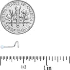 20G 1/4 White Synth Opal G23 Titanium Threadless Left Nose Screw
