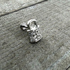 16G 1/4 Clear CZ Gem Lock It Up Labret