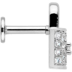 16G 1/4 Clear CZ Gem Lock It Up Labret