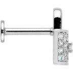 16G 5/16 Clear CZ Gem Lock It Up Labret Monroe Tragus