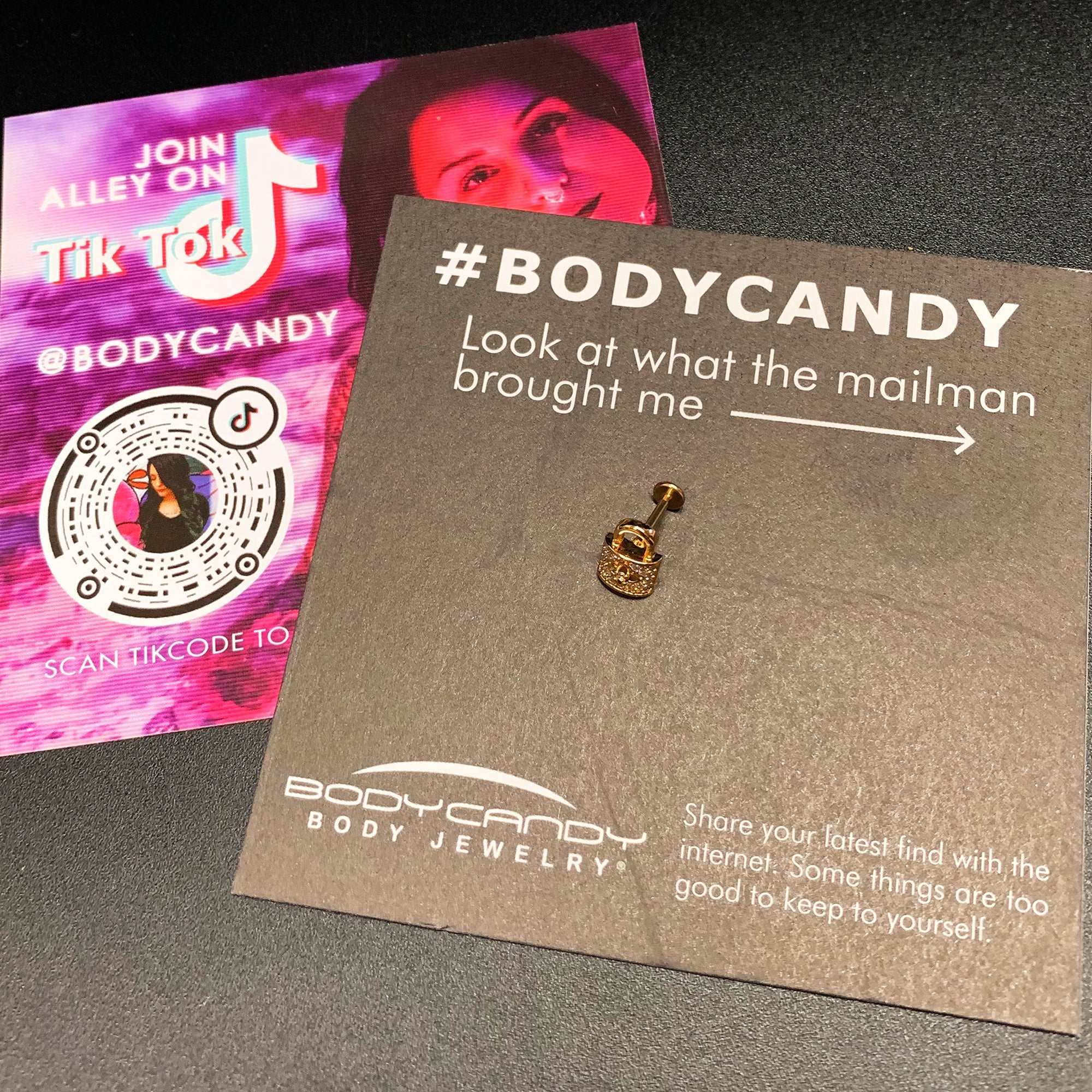 16G 5/16 Clear CZ Gem Gold Tone Lock It Up Labret Monroe Tragus