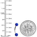 16G 5/16 Matte Blue Aurora Curved Eyebrow Ring