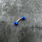 16G 5/16 Matte Blue Aurora Curved Eyebrow Ring