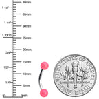 16G 5/16 Matte Pink Aurora Curved Eyebrow Ring