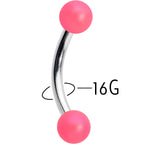 16G 5/16 Matte Pink Aurora Curved Eyebrow Ring