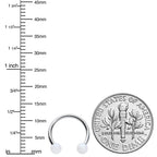 16G 3/8 Matte White Aurora Horseshoe Circular Barbell