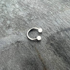 16G 3/8 Matte White Aurora Horseshoe Circular Barbell