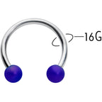 16G 3/8 Matte Blue Aurora Horseshoe Circular Barbell