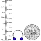 16G 3/8 Matte Blue Aurora Horseshoe Circular Barbell