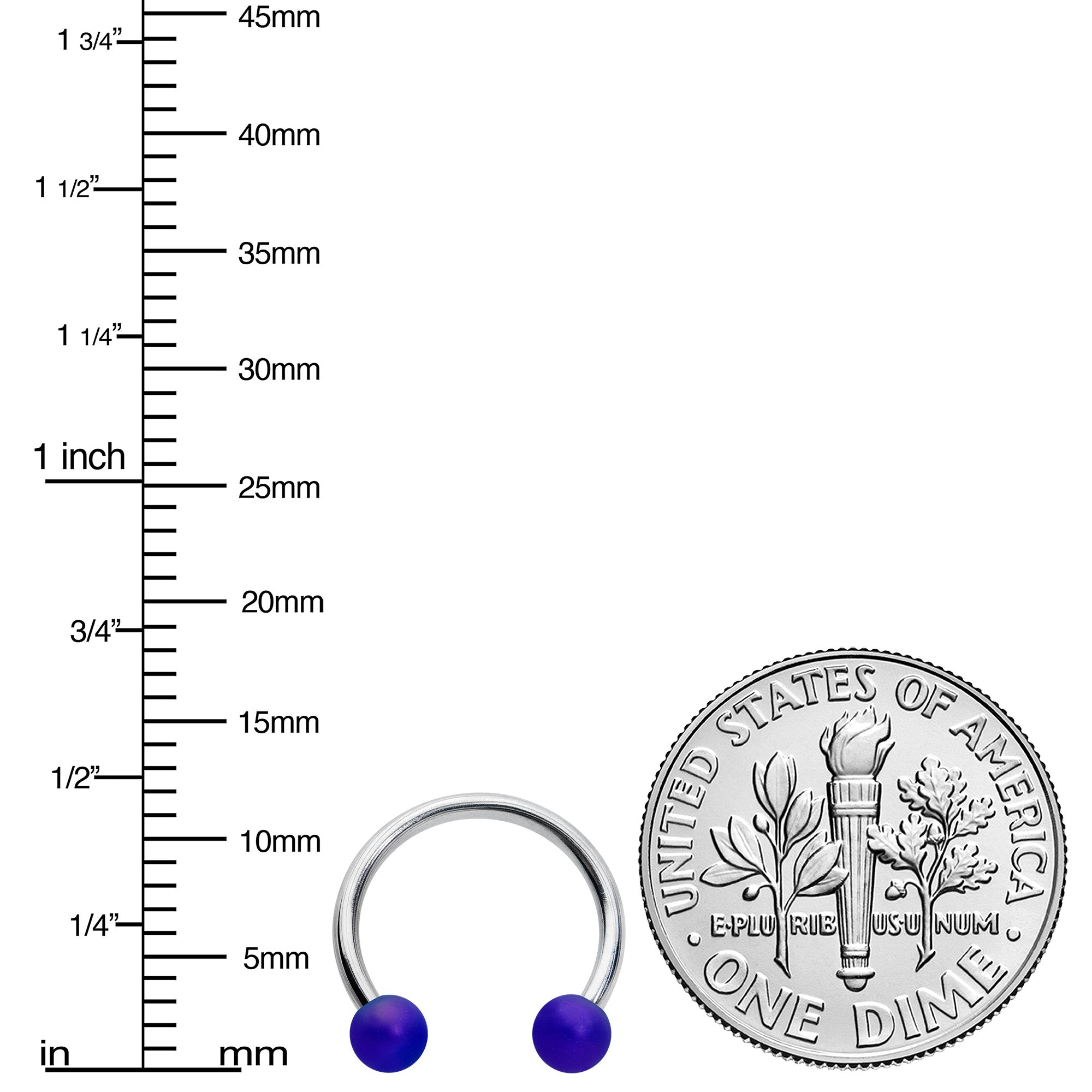 16G 3/8 Matte Blue Aurora Horseshoe Circular Barbell