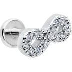 16G 5/16 Clear CZ Gem Internal Thread Infinity Sign Labret Tragus