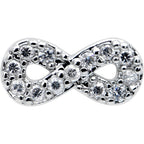 16G 5/16 Clear CZ Gem Internal Thread Infinity Sign Labret Tragus