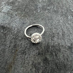 20G 5/16 Clear Gem Seamless Retro Peace Sign Nose Hoop