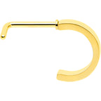 20G 1/4 Gold Tone Simply Smooth Faux Hoop L Shape Nose Ring