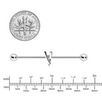 14G Straight Razor Industrial Barbell 38mm
