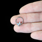 16G 3/8 Aurora CZ Gem Fleur de Lis Butterfly Hinged Segment Ring