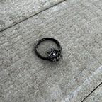 16G 3/8 Purple Gem Black Regal Crown Hinged Segment Ring