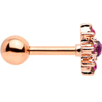 16G 1/4 Pink Gem Rose Gold Tone Rococo Star Cartilage Tragus