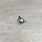 20G 1/4 Clear Aurora Gem Black Heart Valentines Nose Bone