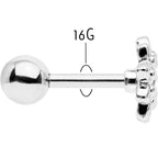 16G 1/4 Clear Gem Starry Flower Cartilage Tragus Earring