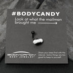 White Howlite Stone Black Claw Belly Ring