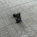 16G 1/4 Purple Gem Black Gothic Hourglass Cartilage Tragus Earring