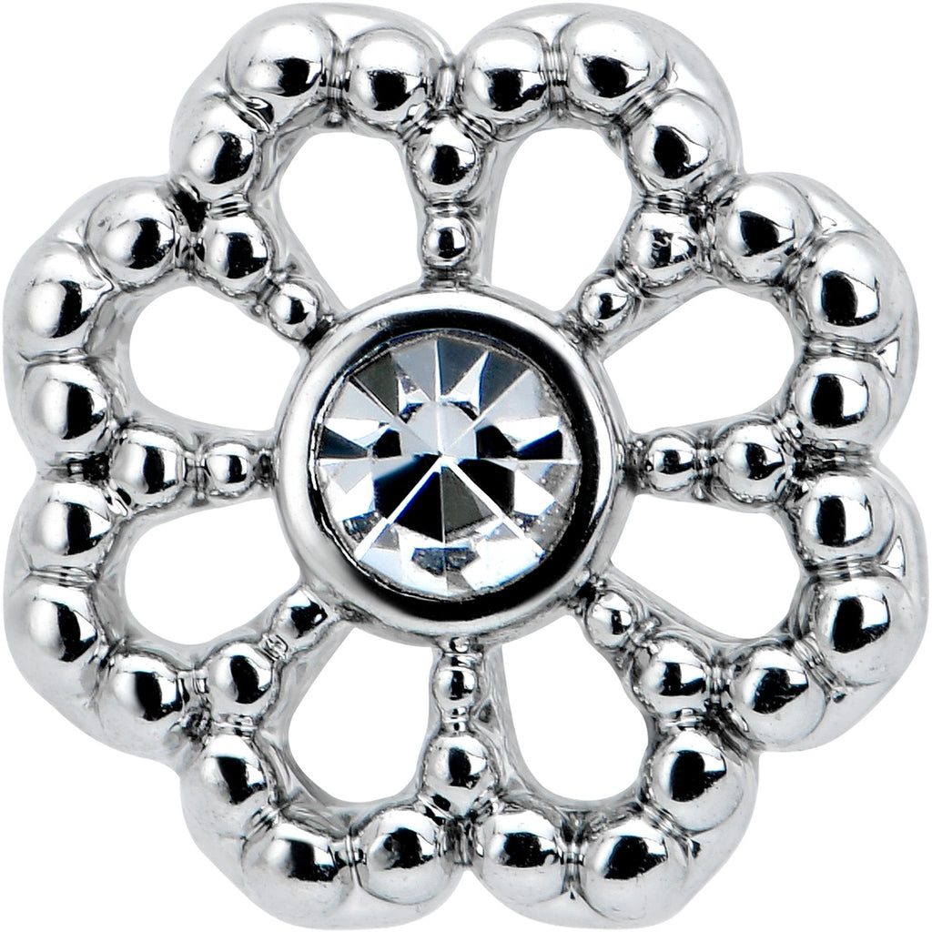 16G 1/4 Clear Gem Baroque Fabulous Flower Cartilage Tragus Earring