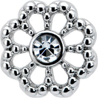 16G 1/4 Clear Gem Baroque Fabulous Flower Cartilage Tragus Earring