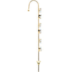 Clear CZ Gem Gold Tone Leafy Vine Ear Cuff Bar Earring
