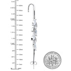 Clear CZ Gem Alternating Style Leafy Vine Ear Cuff Bar Earring