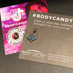 Blue Gem Flower Garland Belly Ring