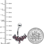 Pink Gem Flower Garland Belly Ring