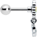 16G 1/4 Clear Gem Pride Rainbow Flower Dangle Cartilage Tragus