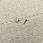 16G 1/4 Clear CZ Gem Leafy Branch Threadless Labret Tragus