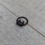 16G 3/8 Purple Gem Black Chic Crab Hinged Segment Ring