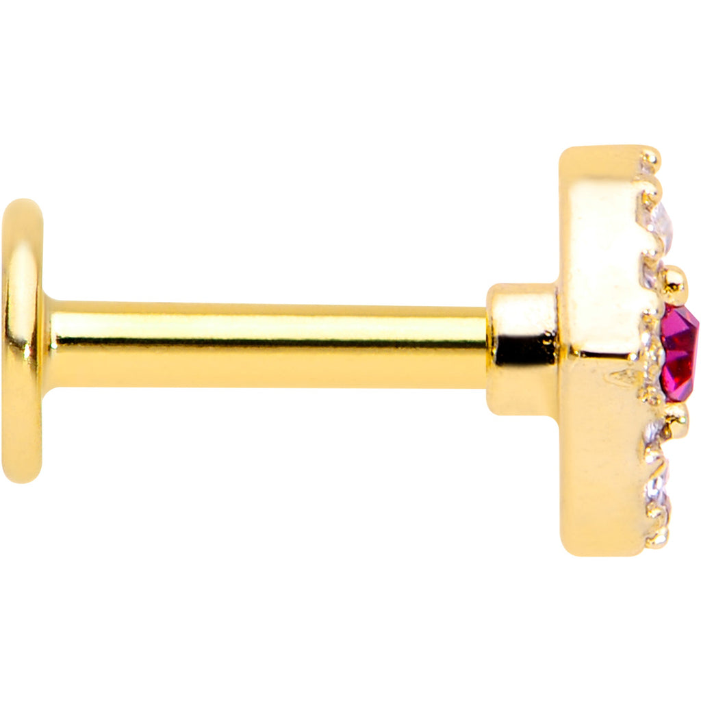 16G 1/4 Clear Pink Gem Gold Tone Open Eye Labret