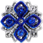 16G 1/4 Clear Blue Gem Embellished Cross Labret