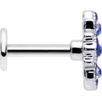 16G 1/4 Clear Blue Gem Embellished Cross Labret