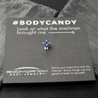 16G 1/4 Clear Blue Gem Embellished Cross Labret