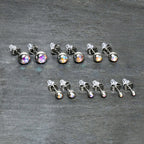 Aurora Gem 3mm to 8mm Ball End Stud Earrings Set of 6