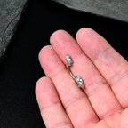 Clear Gem Art Deco Ovals Double Mount Belly Ring