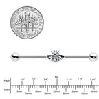 14G Clear Gem Bee Beautiful Insect Industrial Barbell 38mm