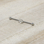 14G Clear Gem Bee Beautiful Insect Industrial Barbell 38mm