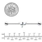 14G White Faux Opal Simple Style Dragonfly Industrial Barbell 38mm