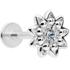 16G 5/16 Clear Gem Starry Flower Labret Monroe Tragus