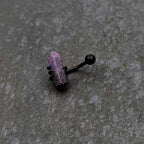 Purple Amethyst Stone Black Claw Belly Ring