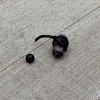 Purple Amethyst Stone Black Claw Belly Ring