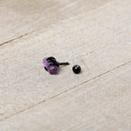 16G 1/4 Purple Amethyst Black Claw Obelisk Cartilage Earring