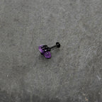 16G 5/16 Purple Amethyst Black Claw Obelisk Labret Monroe Tragus