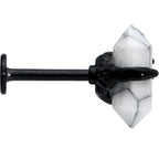 16G 5/16 White Howlite Black Claw Obelisk Labret Monroe Tragus